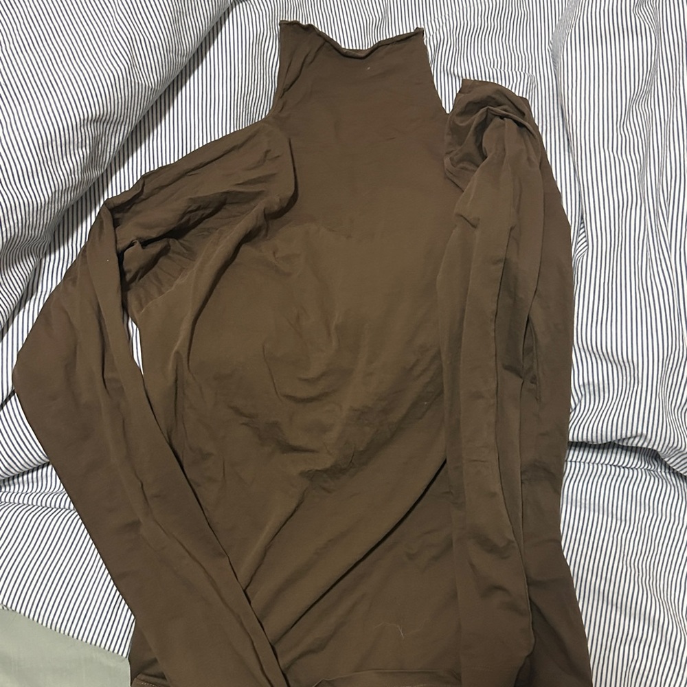 Lemaire Brown second skin Turtleneck Top